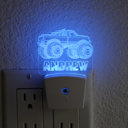 Monster Truck Personalized Night Light Wall Plug