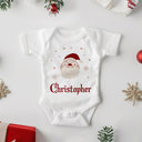 Santa Clause Personalized Christmas Baby Onesie