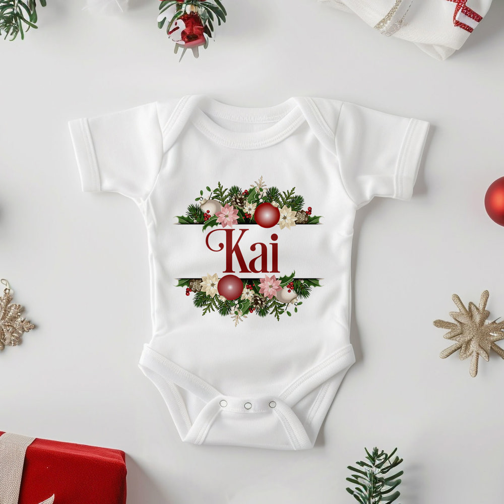 Personalized Christmas Baby Onesie