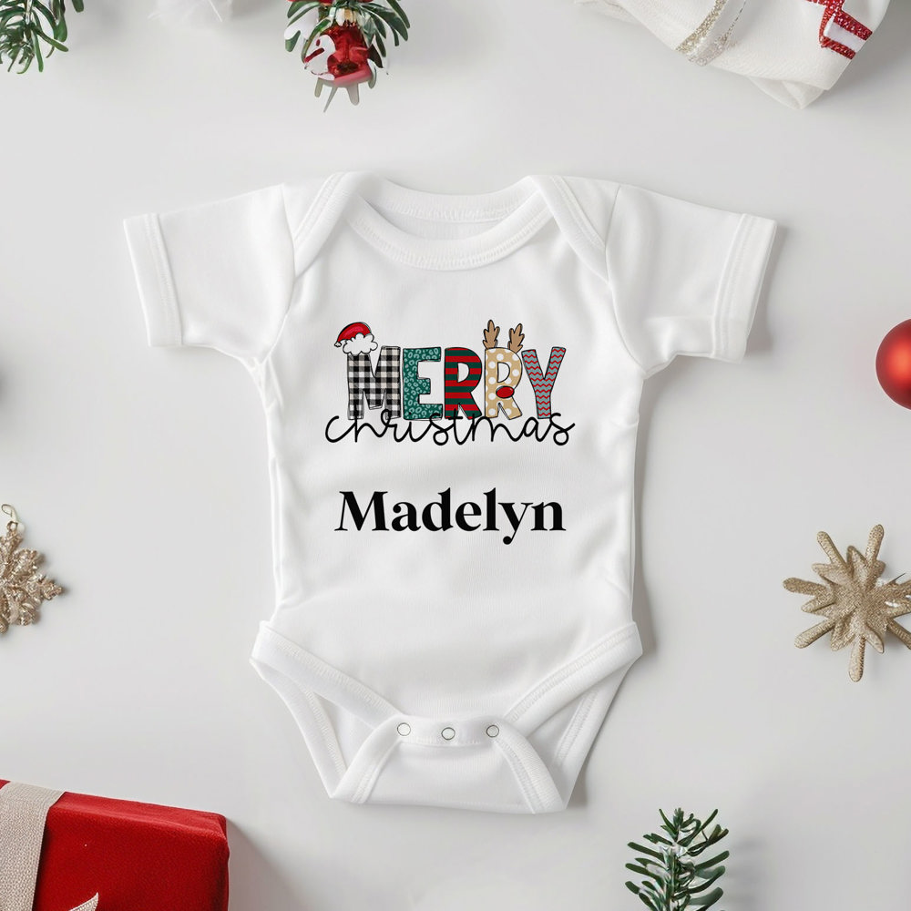 Personalized Christmas Baby Onesie