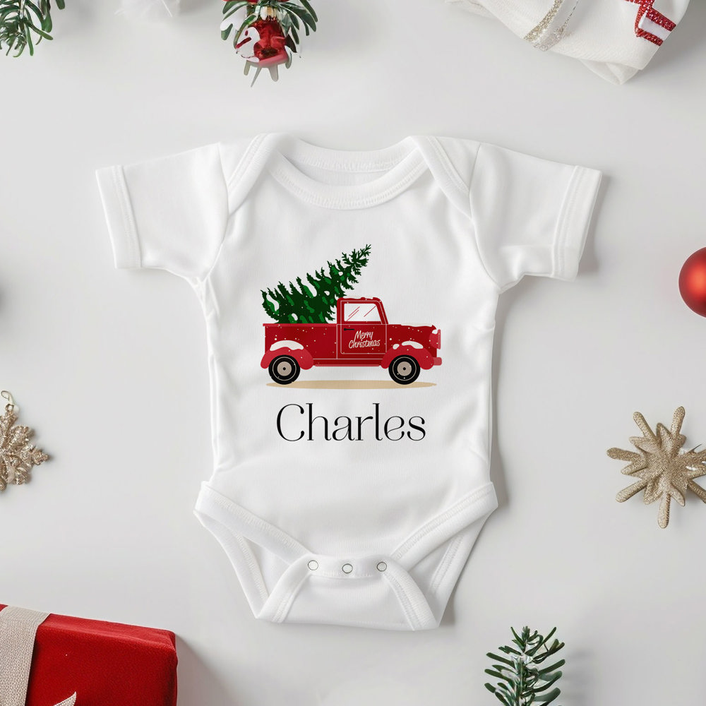 Personalized Christmas Baby Onesie