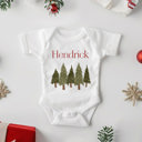 Trees Personalized Christmas Baby Onesie