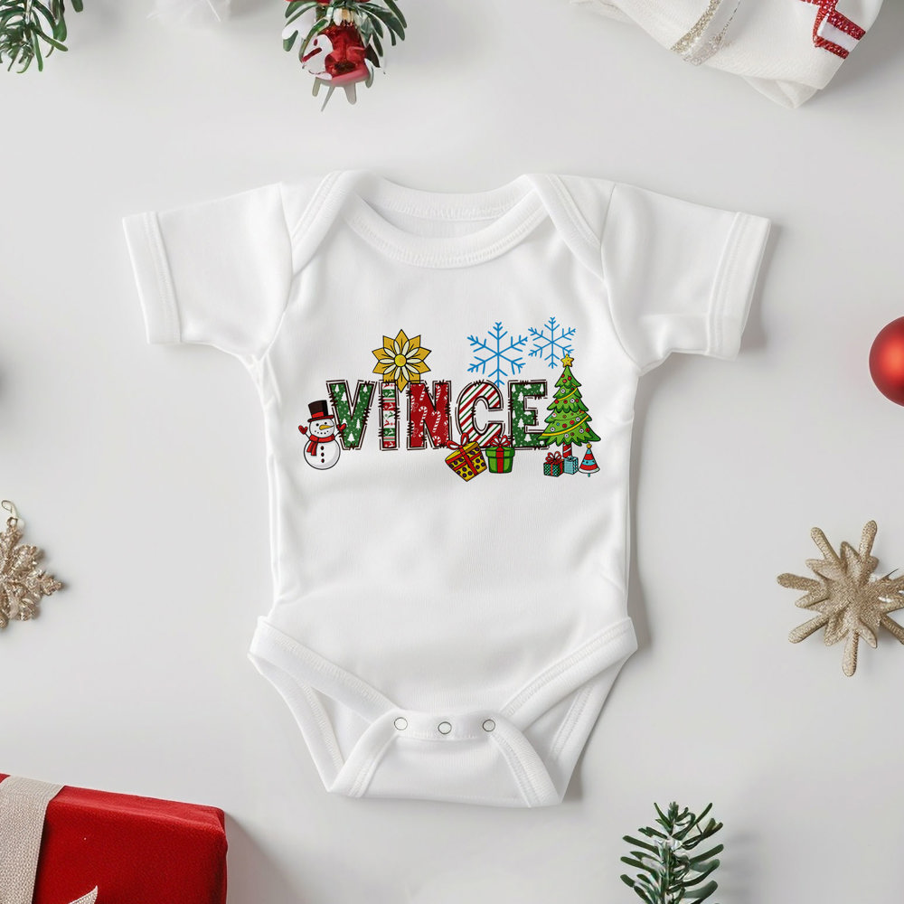 Personalized Christmas Baby Onesie