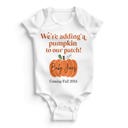 Baby Announcement Pumpkin Personalized Halloween Onesies