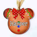 Ginger Bread Bow Personalized Christmas Ornaments