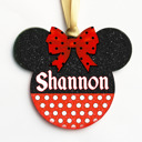 Mouse Ears- Girl Personalized Christmas Ornaments