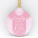 Pink Baby Onesie Personalized Christmas Ornaments