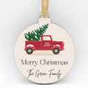 Red Truck Personalized Christmas Ornaments