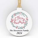 Christmas Wreath Personalized Christmas Ornaments