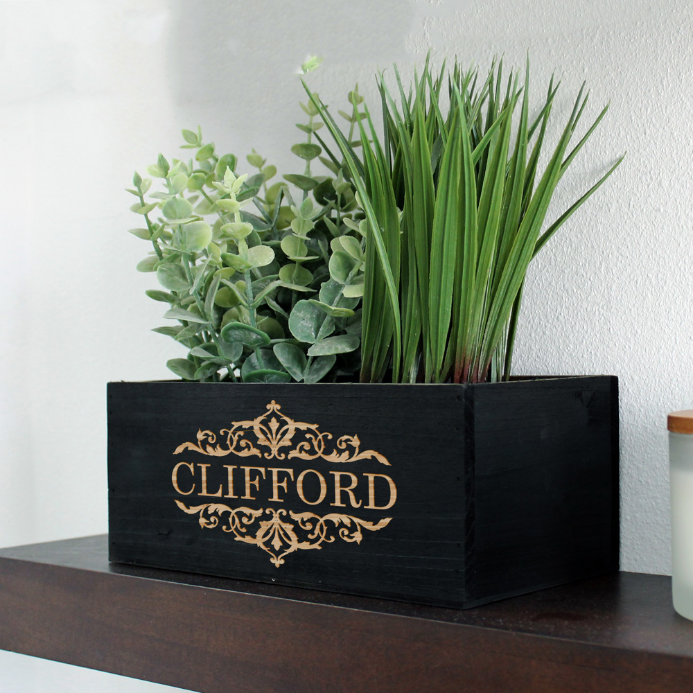 Personalized Wood Planter Box