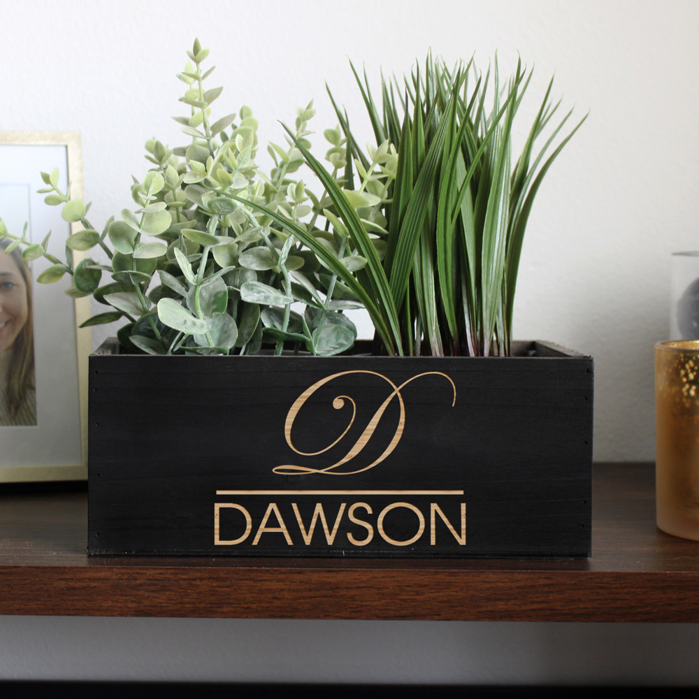 Personalized Wood Planter Box