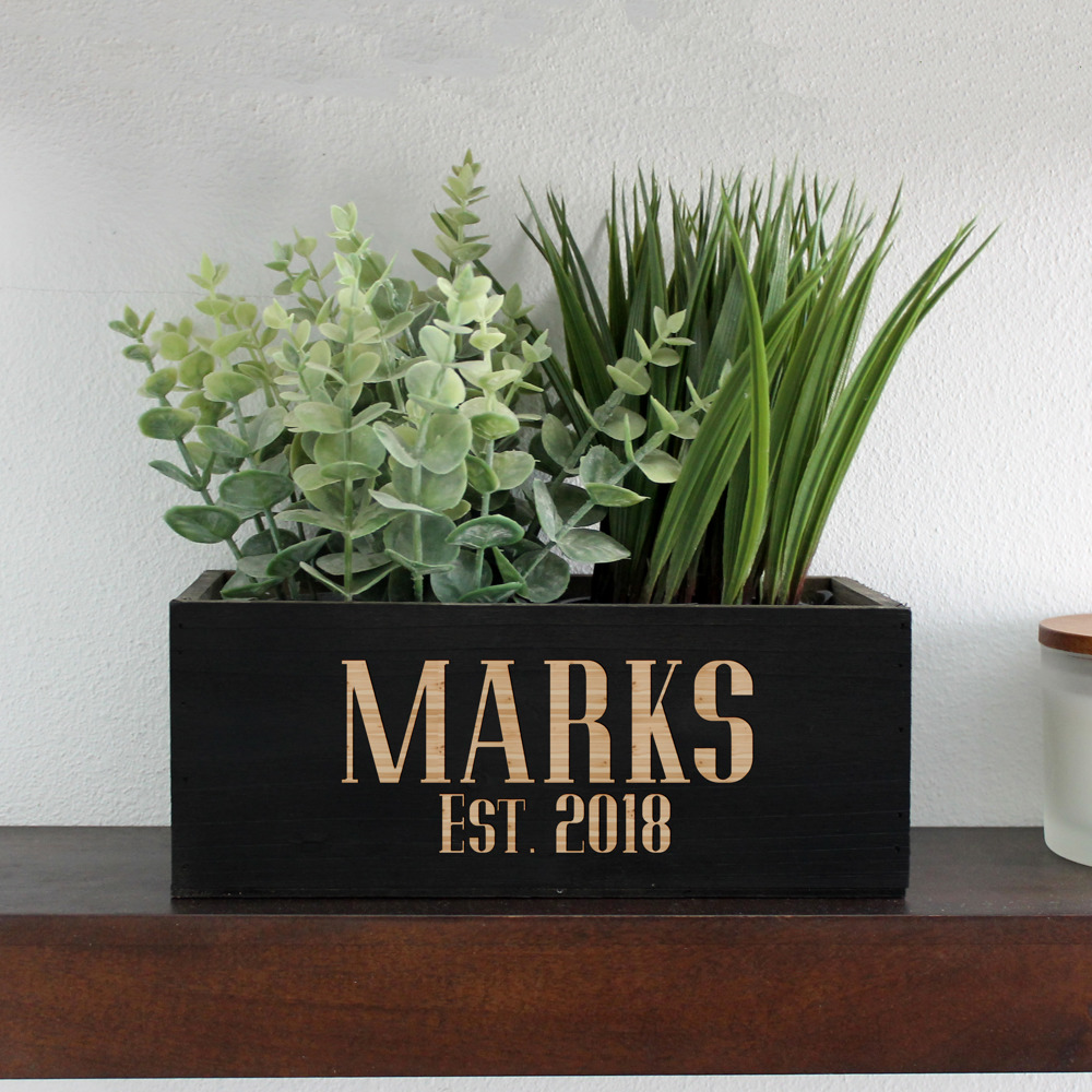 Personalized Wood Planter Box