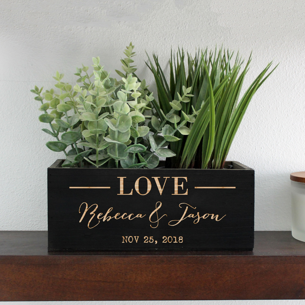 Personalized Wood Planter Box