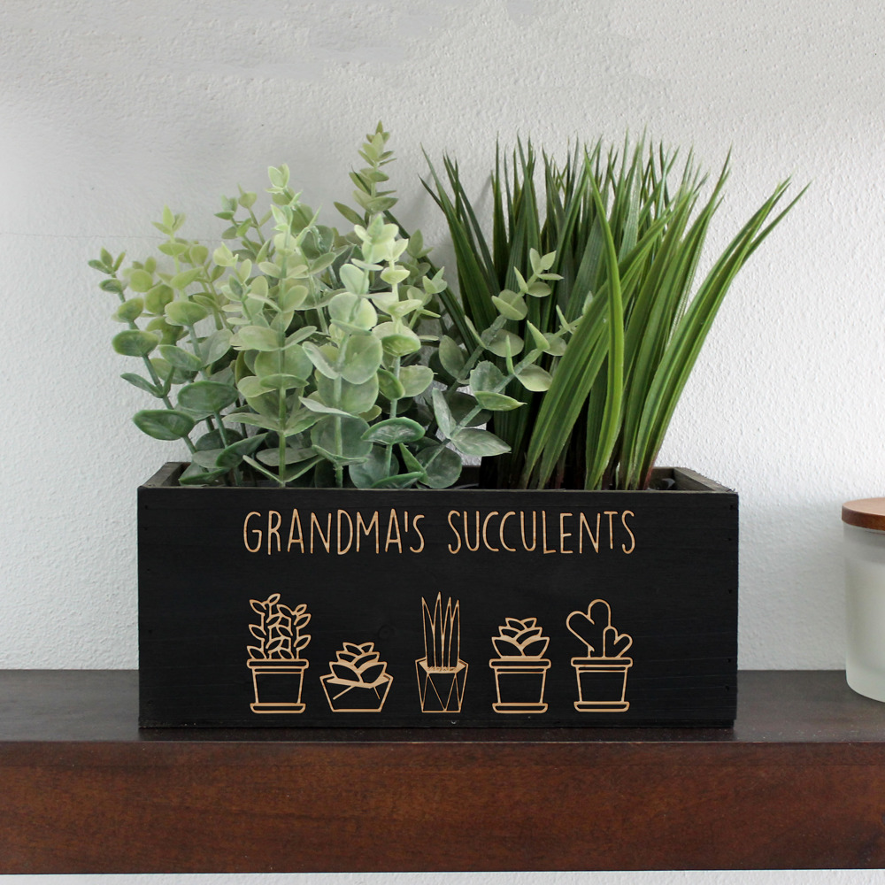 Personalized Wood Planter Box