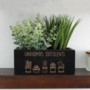 Succulents Personalized Wood Planter Box