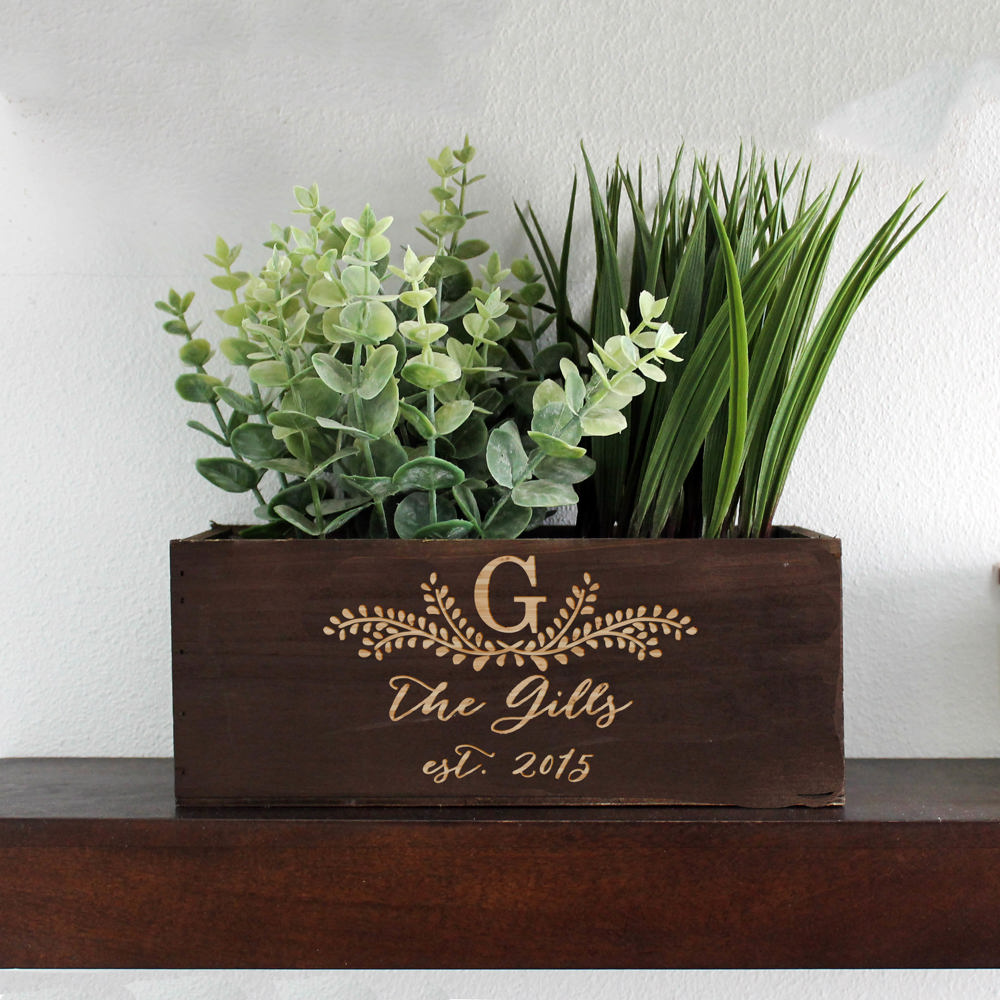 Personalized Wood Planter Box