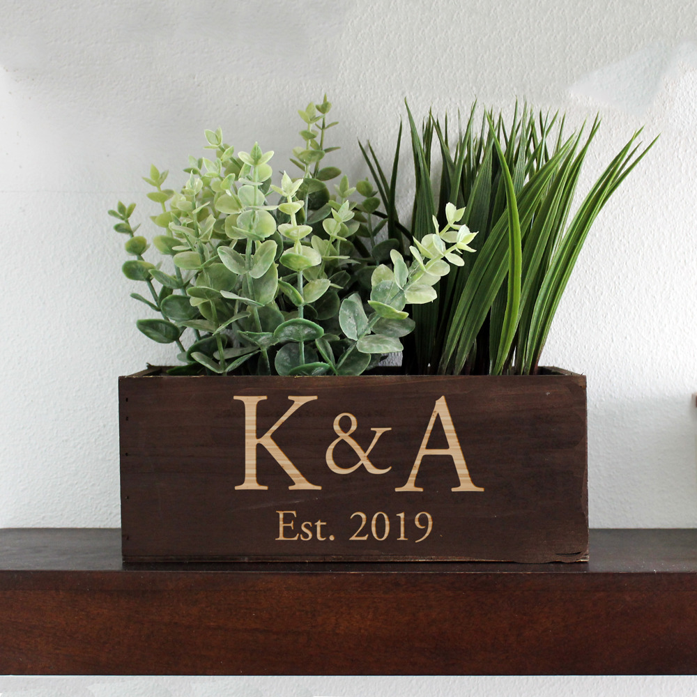 Personalized Wood Planter Box