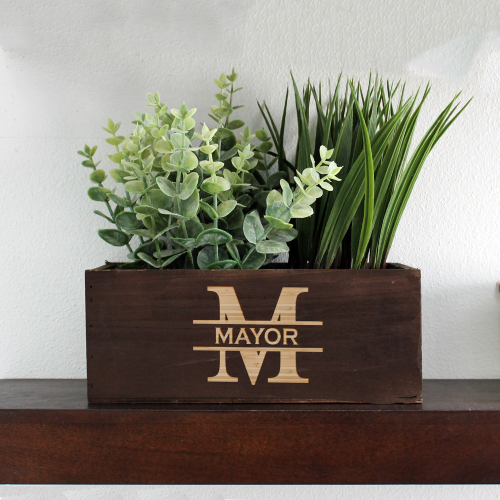 Personalized Wood Planter Box