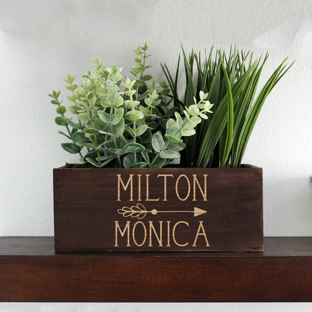 Personalized Wood Planter Box