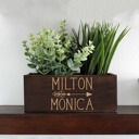 Milton & Monica Personalized Wood Planter Box