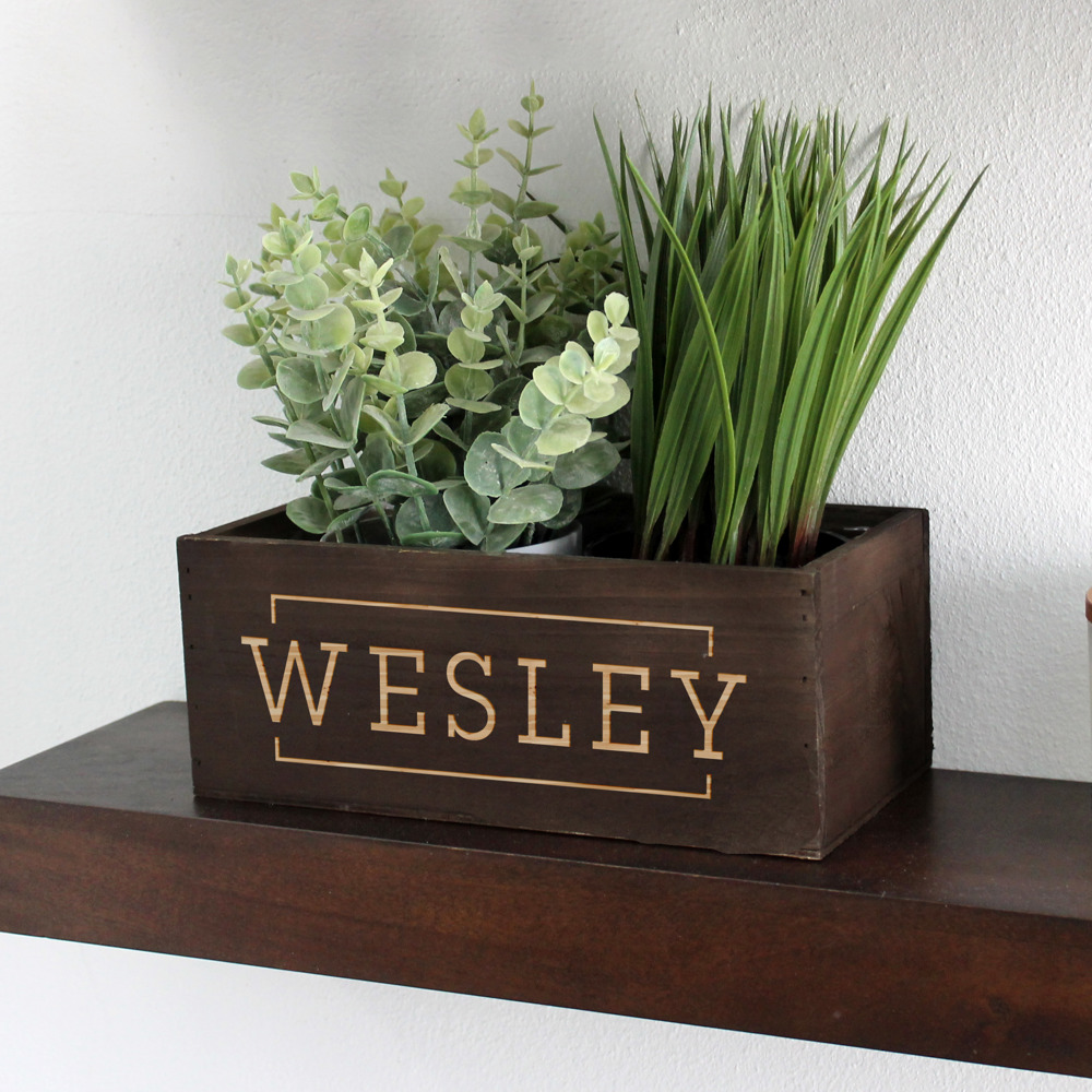 Personalized Wood Planter Box