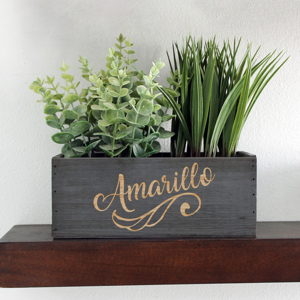 Personalized Wood Planter Box