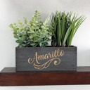 Amarillo Personalized Wood Planter Box