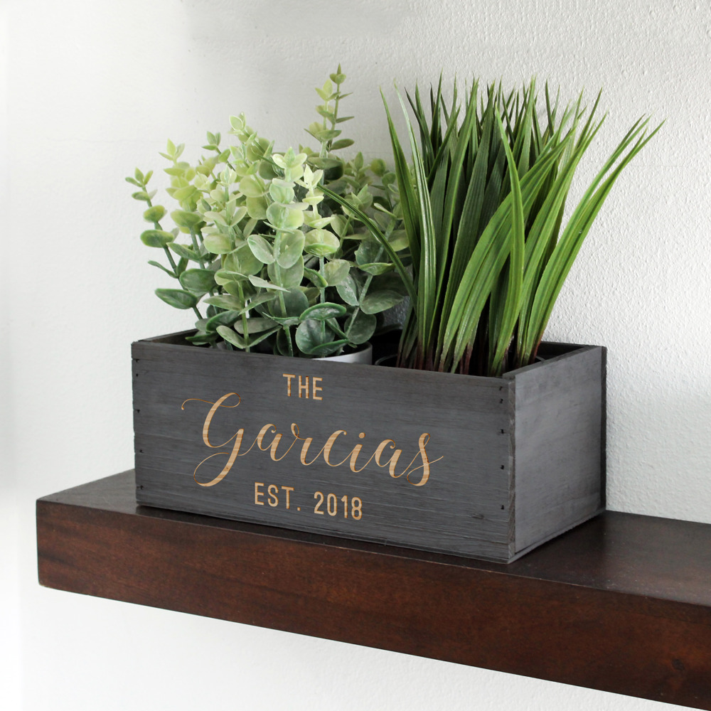 Personalized Wood Planter Box