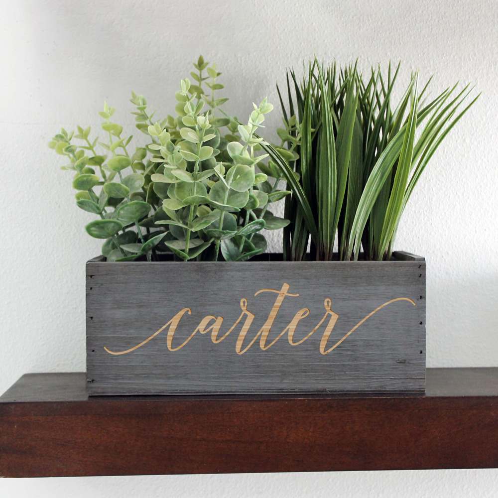 Personalized Wood Planter Box