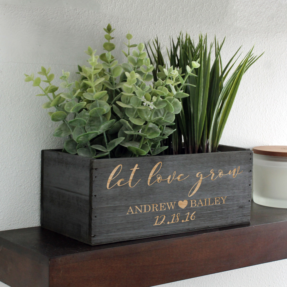 Personalized Wood Planter Box