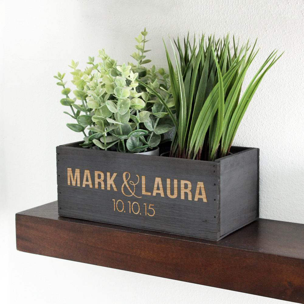 Personalized Wood Planter Box