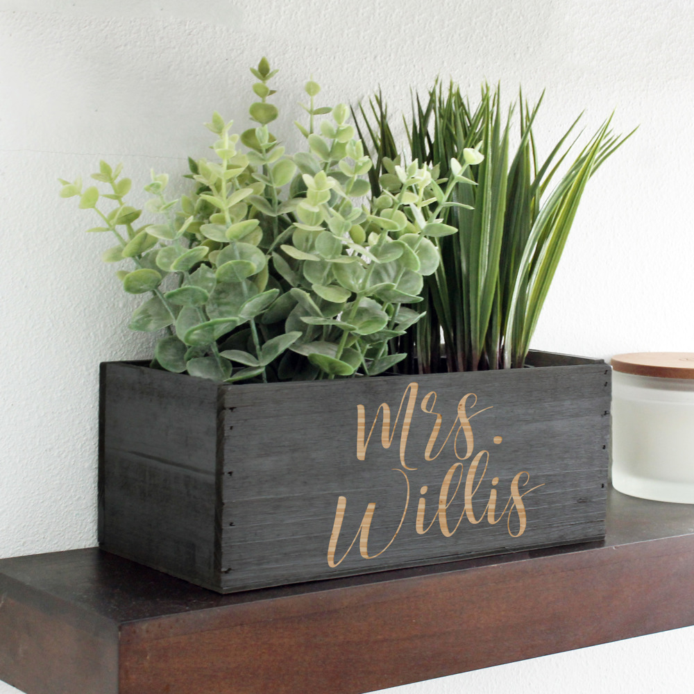 Personalized Wood Planter Box