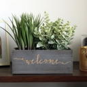 Welcome Personalized Wood Planter Box