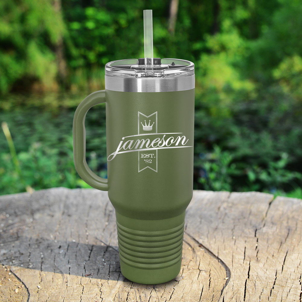 Personalized Metal 40 oz Tumbler with Straw