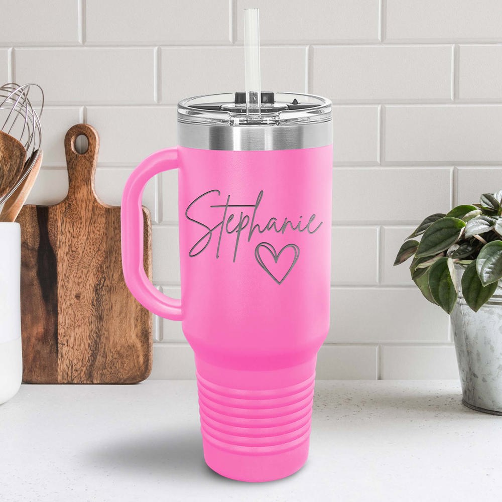 Personalized Metal 40 oz Tumbler with Straw