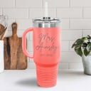 Mrs Ainsley Personalized Metal 40 oz Tumbler with Straw