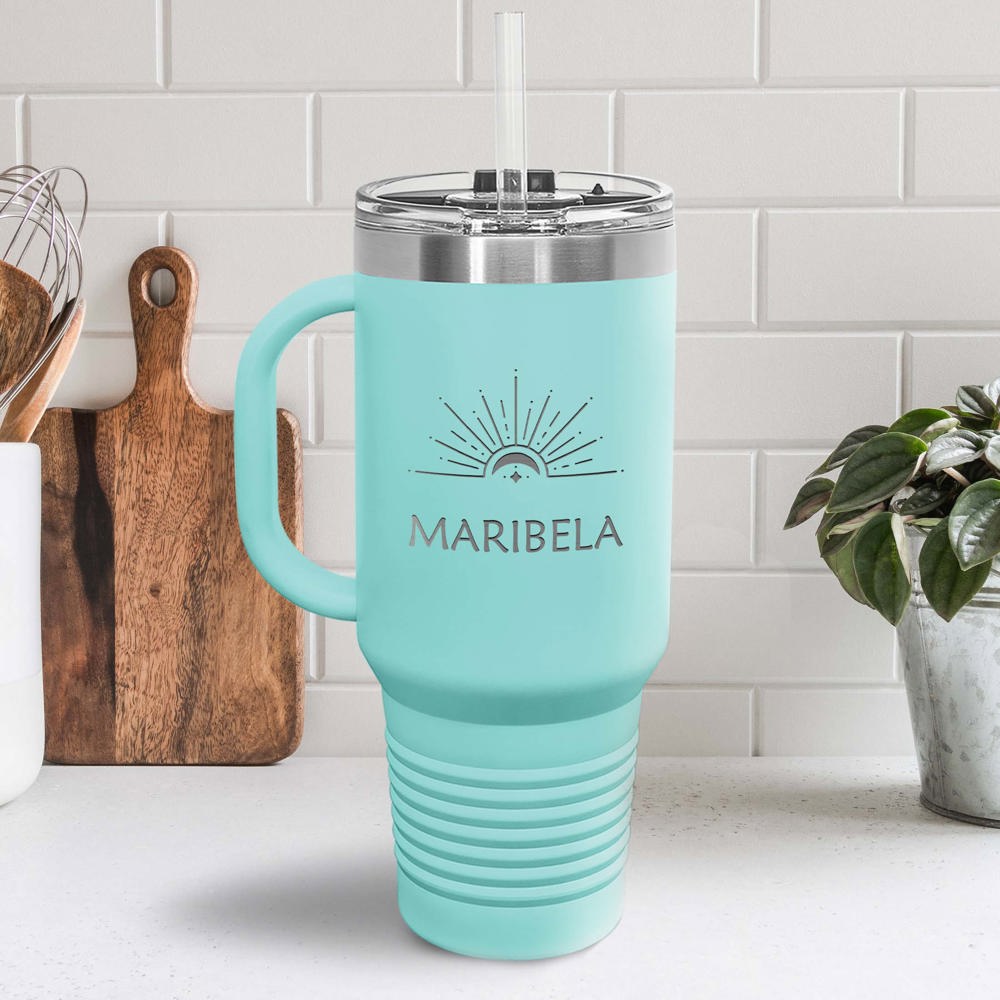 Personalized Metal 40 oz Tumbler with Straw