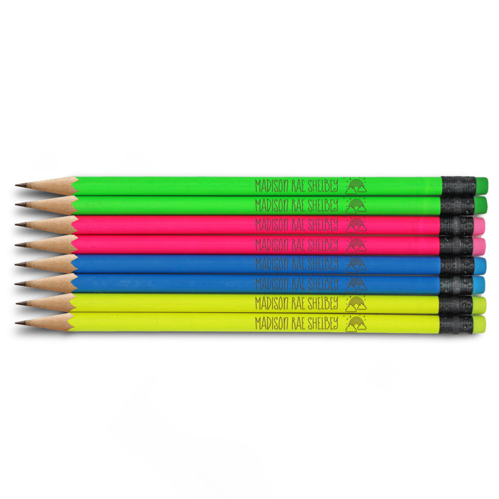 Personalized Neone Pencils | Set of 8