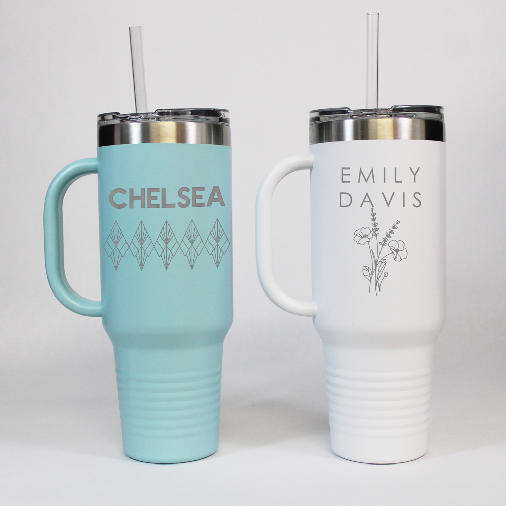 Personalized Metal 40 oz Tumbler with Straw