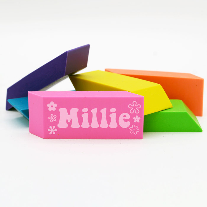 Personalized Neon Erasers Set of 6