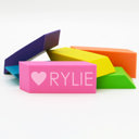 Heart Name Personalized Neon Erasers Set of 6