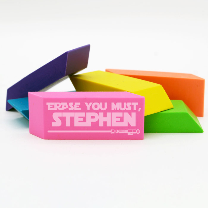 Personalized Neon Erasers Set of 6