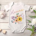 Wild Flower Personalized Baby Onesie