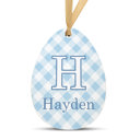 Blue Plaid Personalized Easter Basket Tags