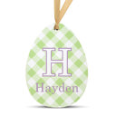 Green Plaid Personalized Easter Basket Tags