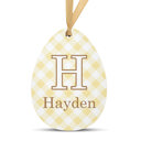 Yellow Plaid Personalized Easter Basket Tags