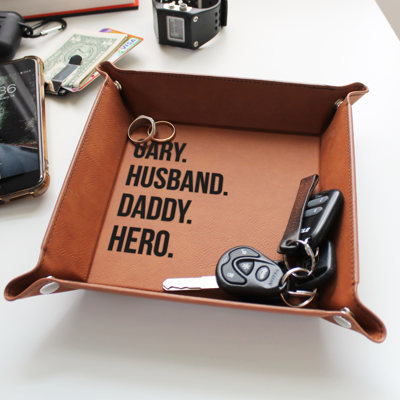 Personalized Leather Tray for Dad