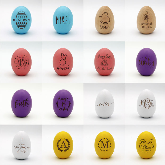 Personalized Wood Easter Eggs