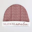 Mauve Personalized Full Print Baby Beanie