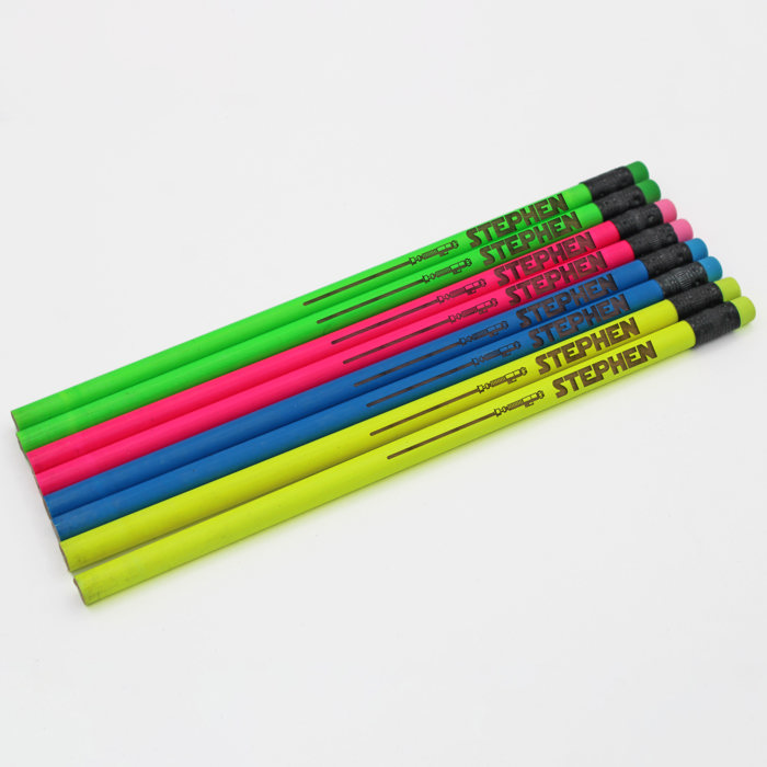 Personalized Neone Pencils | Set of 8